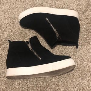 Soda Sneaker Wedges - Black size 7